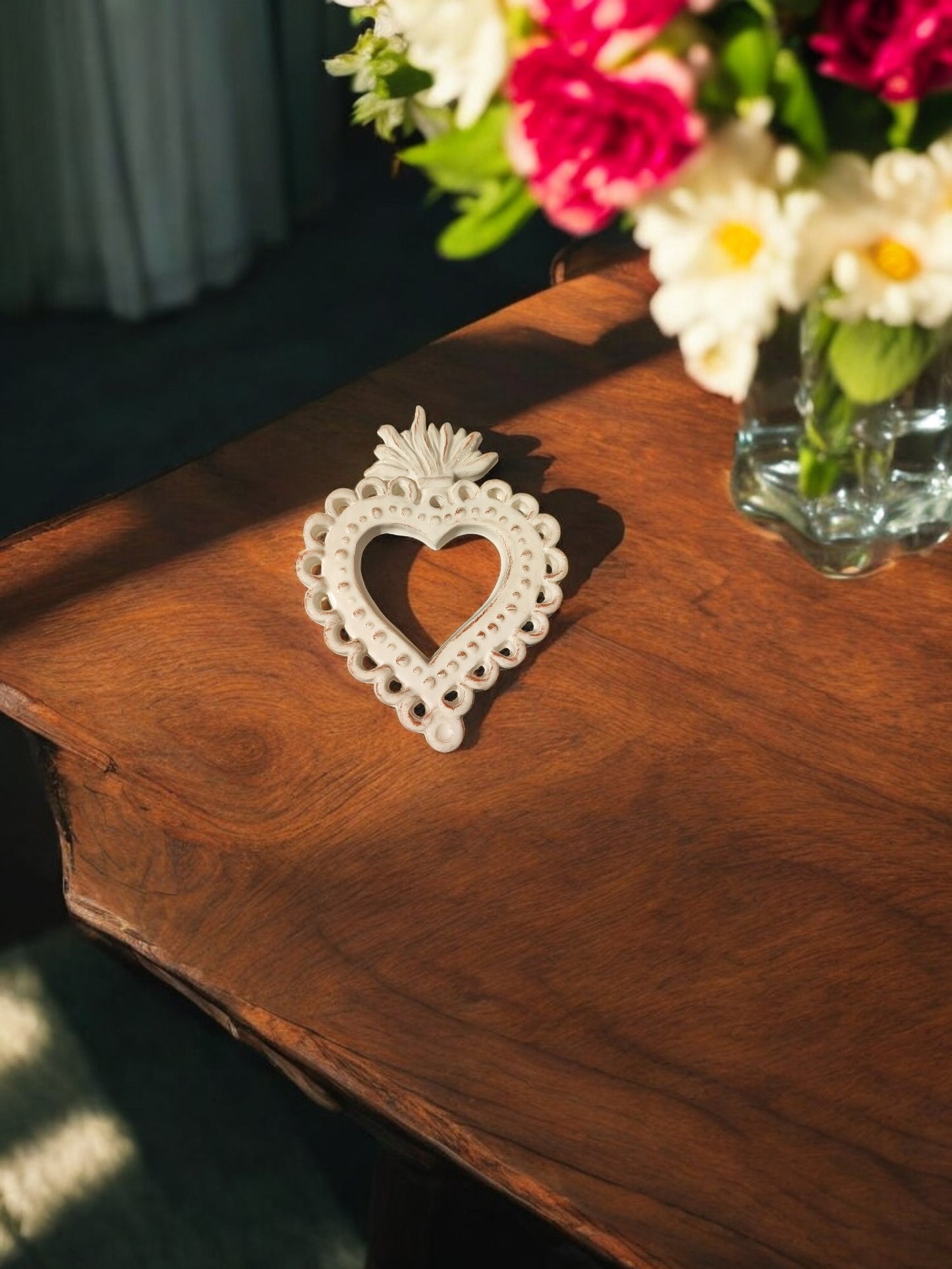 Cuore Ex Voto in ceramica 18cm