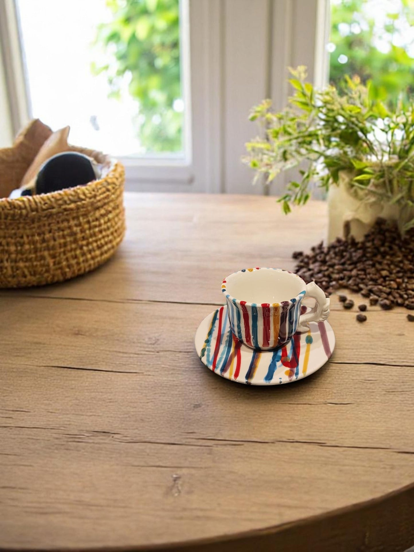 Tazzine in ceramica con piattino